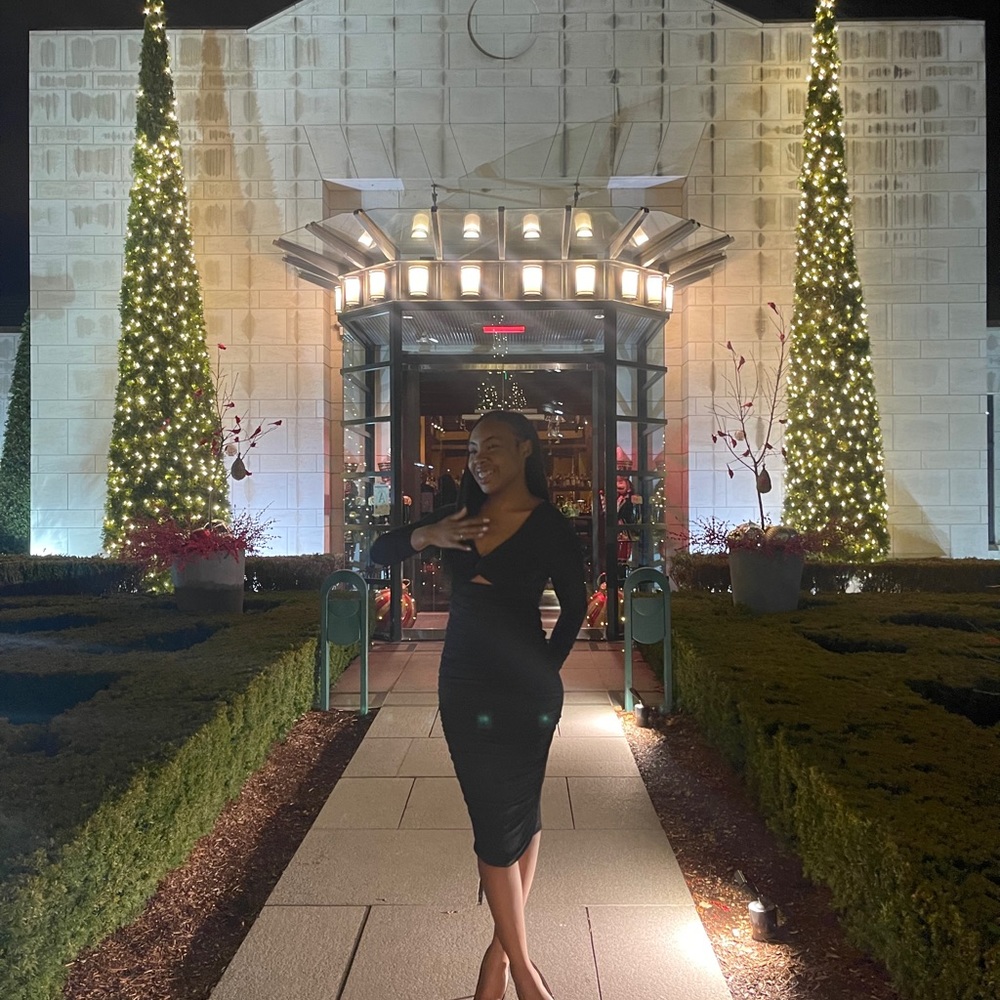 DEDICATED BLACK ASYMMETRICAL LONG SLEEVE RUCHED MIDI DRESS
